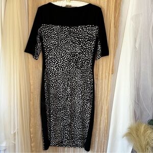 Chaps women’s dress, short sleeve, black/cream, size M